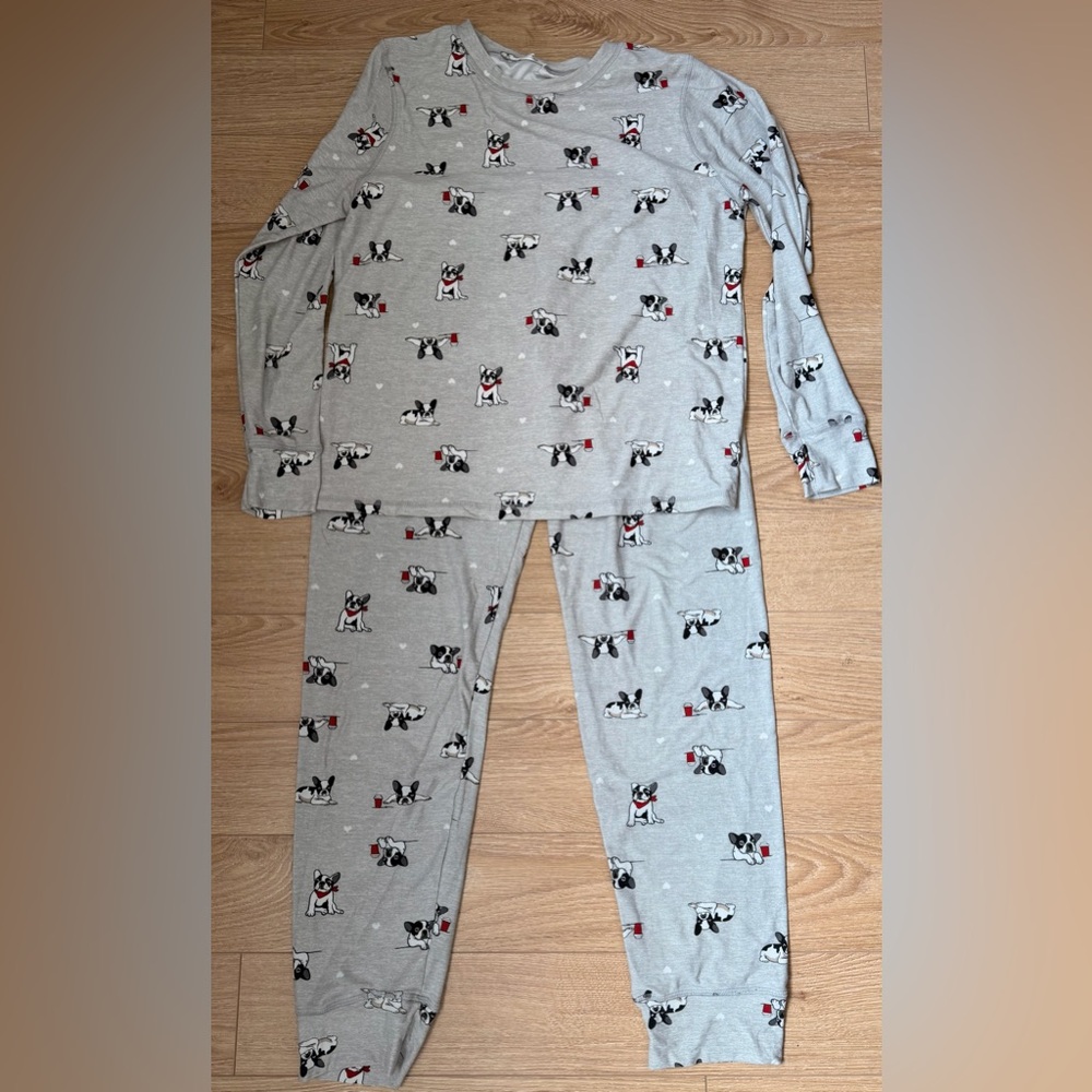 ARDENE - Ultra Soft - Gray Pajamas with Dog Puppy Print - Picture 2 of 10